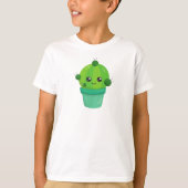 Niedliche Kaktus, Kawaii Kaktus, Grüne Kaktus, Pot T-Shirt (Vorderseite)