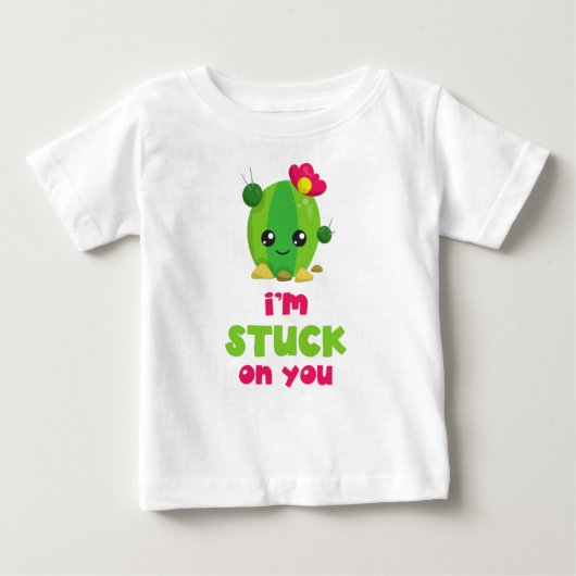 Niedliche Kaktus, Kawaii Kaktus, ich bin auf dir f Baby T-shirt (Vorderseite)