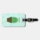 Niedliche Kaktus kawaii Pflanze Gepäckanhänger (Vorderseite horizontal)