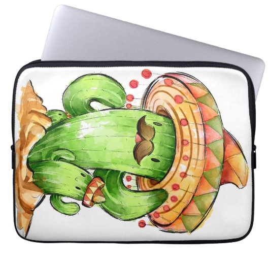 niedliche Kaktus Laptopschutzhülle (Vorderseite)