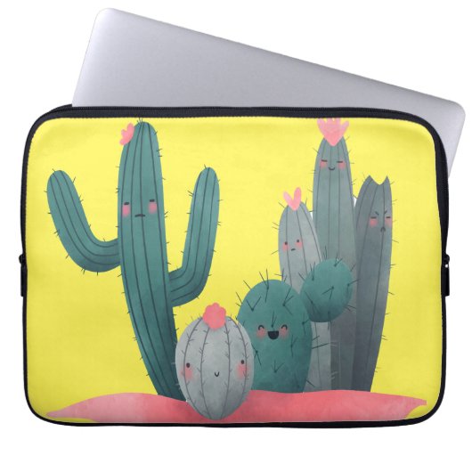 niedliche Kaktus Laptopschutzhülle (Vorderseite)