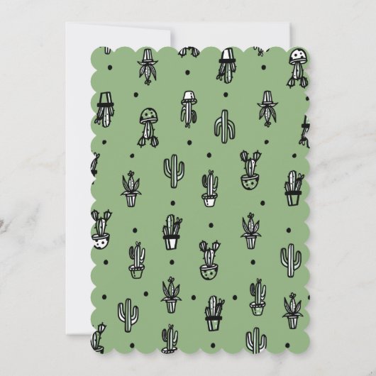 Niedliche Kaktus & Llama Babydusche Fiesta Einladu Einladung (Rückseite)