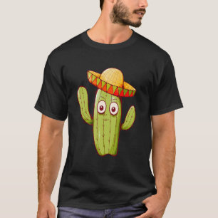 Niedliche Kaktus mit mexikanischem Hut T-Shirt