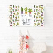 Niedliche Kaktus Nature Succulents Muster Geburtst Banner (Insitu)