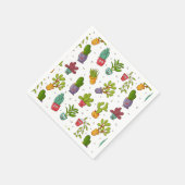 Niedliche Kaktus Nature Succulents Pattern Fun Serviette (Ecke)