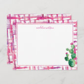 Niedliche Kaktus Personalisiert Stationery Mitteilungskarte (Vorne/Hinten)