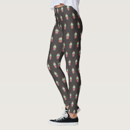 Niedliche Kaktus-Pot-Pflanze Blühen botanisches Mu Leggings