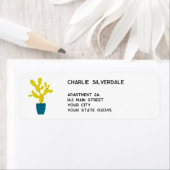 Niedliche Kaktus-Rücksendeadresse (Insitu)