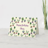 Niedliche Kaktus Sukkulente gepolsterte Pflanze Ha Karte (Vorderseite)