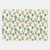 Niedliche Kaktus Sukkulente gepunktete Pflanze Kak Geschenkpapier Set (Vorderseite)