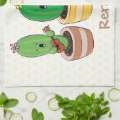 Niedliche Kaktus-Trio-Cartoon-Darstellung Geschirrtuch (Gefaltet)