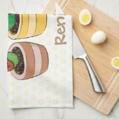 Niedliche Kaktus-Trio-Cartoon-Darstellung Geschirrtuch (Viertel Falte)