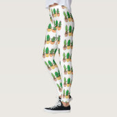 Niedliche Kaktus-Trio-Cartoon-Darstellung Leggings (Links)