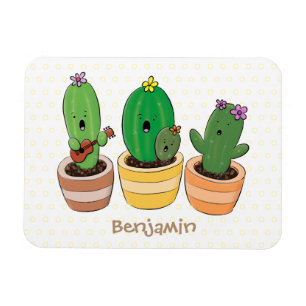 Niedliche Kaktus-Trio-Cartoon-Darstellung Magnet