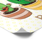 Niedliche Kaktus-Trio-Cartoon-Darstellung Poster (Ecke)