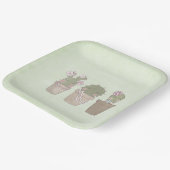 Niedliche Kaktus Trio Trageschmuck Pappteller (Gewinkelt)