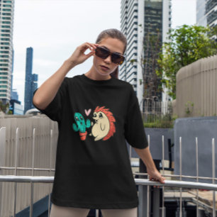 Niedliche Kaktus und Igel T-Shirt