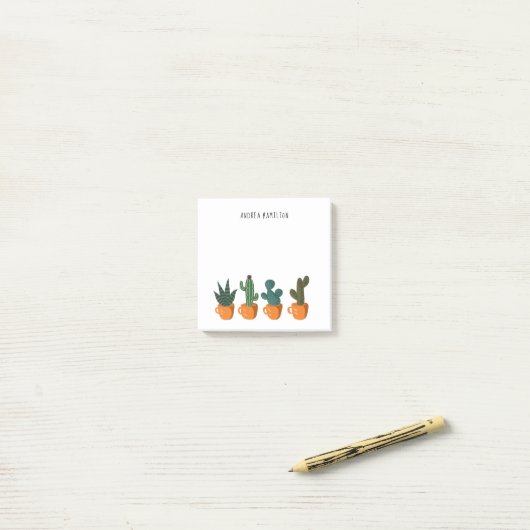 Niedliche Kaktus und Pflanze Post-it Klebezettel (Auf Schreibtisch)