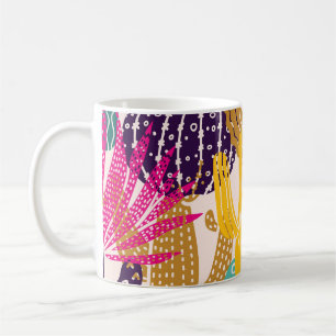 Niedliche Kaktus Vintag Nahtlose Illustration. Kaffeetasse