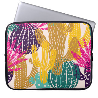 Niedliche Kaktus Vintag Nahtlose Illustration. Laptopschutzhülle
