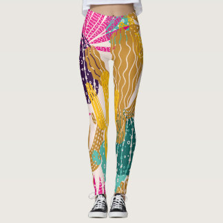 Niedliche Kaktus Vintag Nahtlose Illustration. Leggings