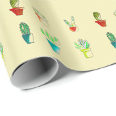 Niedliche Kaktus-Wüstendarstellung Geschenkpapier (Rolleneckpunkt)