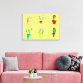 Niedliche Kaktus-Wüstendarstellung Leinwanddruck (Insitu (Wohnzimmer))