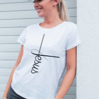 Niedliche Kalligrafie Kreuz Jesus T - Shirt