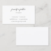 Niedliche Kalligrafie-Skripttext Moderner, einfach Visitenkarte (Vorne/Hinten)