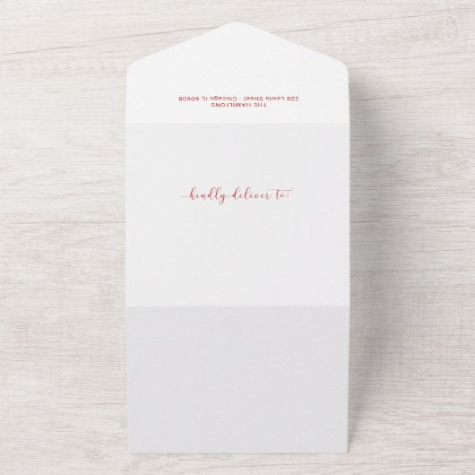 Niedliche Kalligraphie 4 Fotos Geburtserklärung All In One Einladung (Außenbereich)