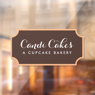 Niedliche Kalligraphie-Bäckerei Fensteraufkleber