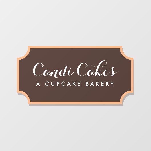 Niedliche Kalligraphie-Bäckerei Fensteraufkleber (Blatt)