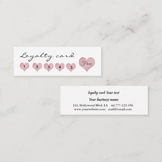 Niedliche Kalligraphie Treuekarte (Vorne/Hinten)