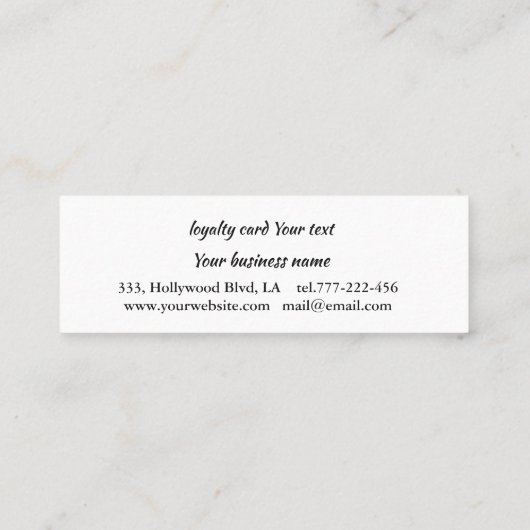 Niedliche Kalligraphie Treuekarte (Rückseite)