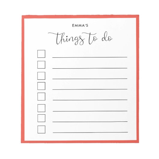 Niedliche Kalligraphieangelegenheiten Notizblock (Vorderseite)