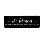 Niedliche Kalligraphieschrift schwarze Rücksendead (Vorne)