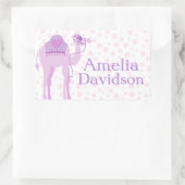 Niedliche Kamelschildkröte mit lila ID-Aufkleber Rechteckiger Aufkleber (Tasche)