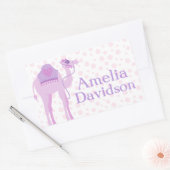 Niedliche Kamelschildkröte mit lila ID-Aufkleber Rechteckiger Aufkleber (Umschlag)