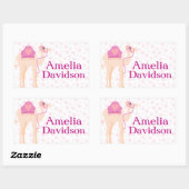 Niedliche Kamelschildkröte mit rosa ID-Aufkleber Rechteckiger Aufkleber (Blatt)