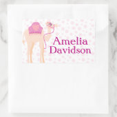 Niedliche Kamelschildkröte mit rosa ID-Aufkleber Rechteckiger Aufkleber (Tasche)