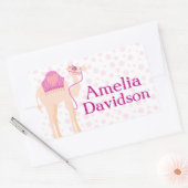 Niedliche Kamelschildkröte mit rosa ID-Aufkleber Rechteckiger Aufkleber (Umschlag)