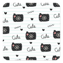 Niedliche Kamera Fotografie liebt Square Sticker