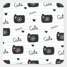 Niedliche Kamera Fotografie liebt Square Sticker