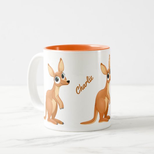 Niedliche Kangaroo-benutzerdefinierte Tasse (Vorderseite Links)