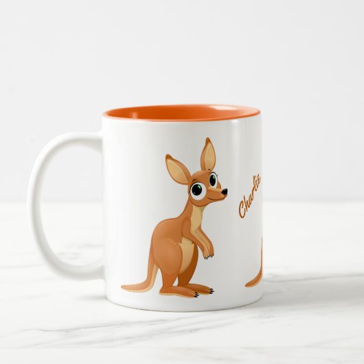 Niedliche Kangaroo-benutzerdefinierte Tasse (Links)