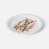 Niedliche Kangaroo Kinderdusche Pappteller (Schrägansicht)