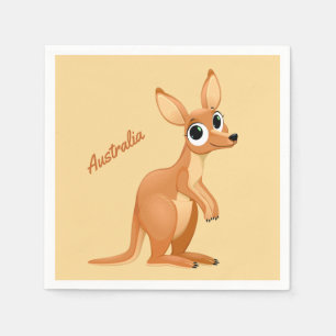 Niedliche Kangaroo-Papierservietten Serviette
