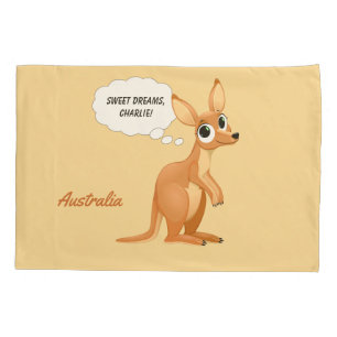 Niedliche Kangaroo-Textpillowcases Kissenbezug
