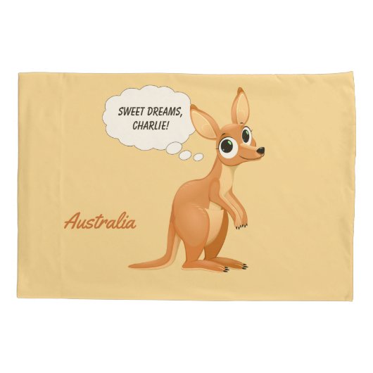 Niedliche Kangaroo-Textpillowcases Kissenbezug (Rückseite)