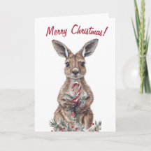 Niedliche Kangaroo Weihnachtskarte